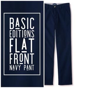 Basic Editions Flat Front Twill Pant